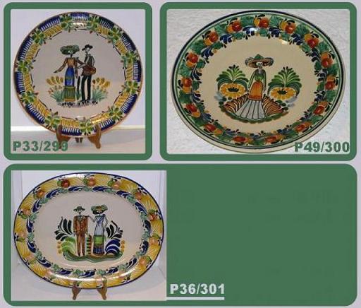 ceramica mexicana pintada a mano majolica talavera libre de plomo .Platones de Servir<br>Catrina<br>Colores
