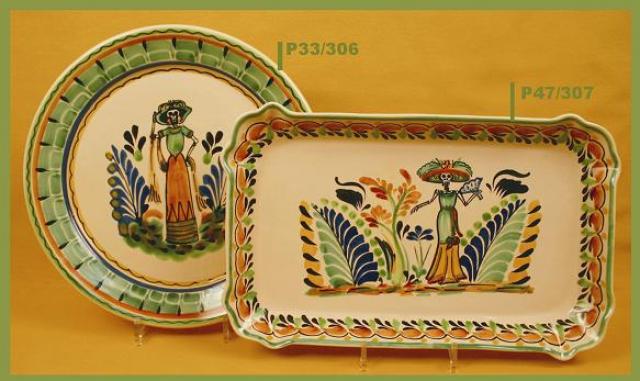  mexican ceramic mexican potttery folk art talavera Gorky Gonzalez Catrina<br>Serving Pieces<br>MultiColors