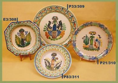  mexican ceramic mexican potttery folk art talavera Gorky Gonzalez Catrina Pattern<br>Plates<br>MultiColors