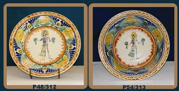 ceramica mexicana pintada a mano majolica talavera libre de plomo .Platon Especial Hondo<br>Vida y Muerte<br>Colores
