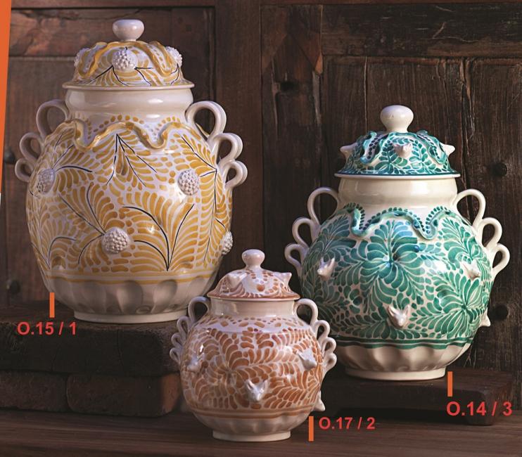 ceramica mexicana pintada a mano majolica talavera libre de plomo Ollas c/ relieve