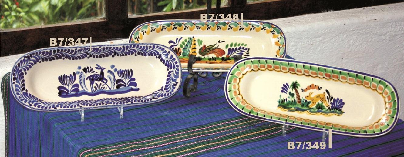 ceramica mexicana pintada a mano majolica talavera libre de plomo Botanero Largo<br>Animales