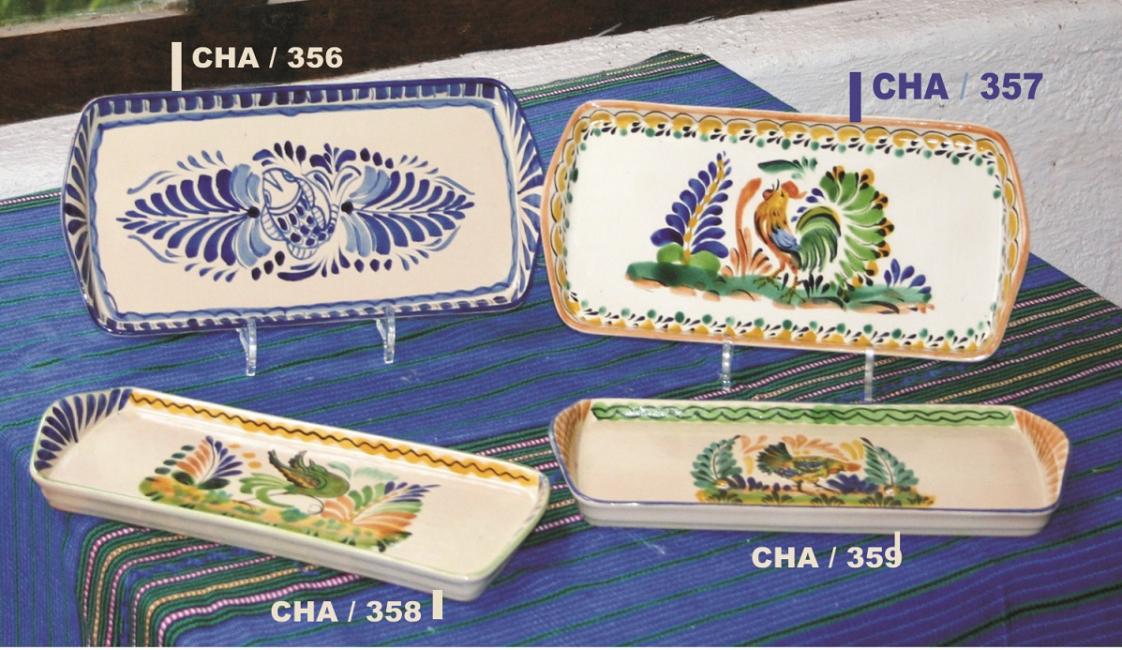 ceramica mexicana pintada a mano majolica talavera libre de plomo Charolas