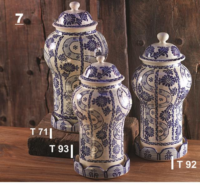 ceramica mexicana pintada a mano majolica talavera libre de plomo Set (3) Tibores Olan