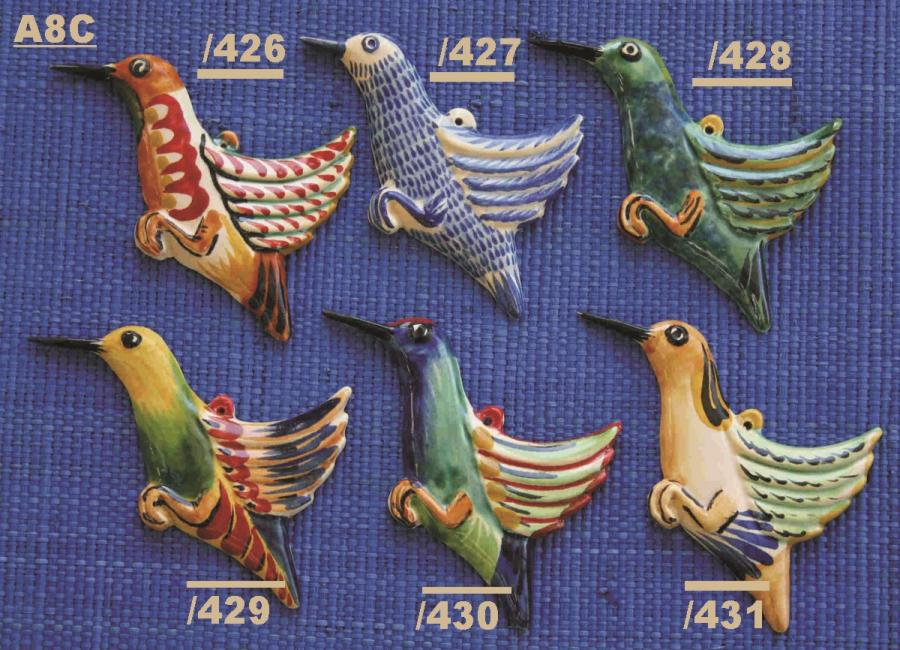  mexican ceramic mexican potttery folk art talavera Gorky Gonzalez COLIBRI ORNAMENTS