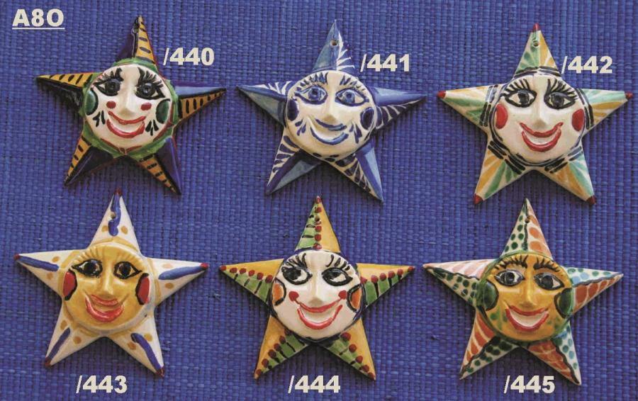  mexican ceramic mexican potttery folk art talavera Gorky Gonzalez STAR ORNAMENTS
