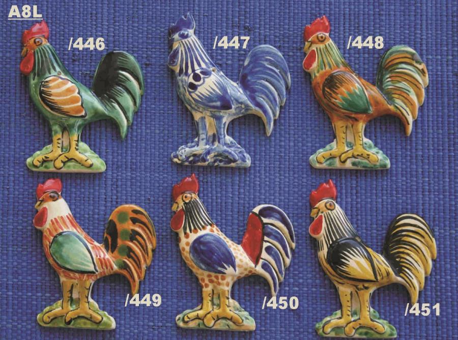  mexican ceramic mexican potttery folk art talavera Gorky Gonzalez ROOSTER ORNAMENTS