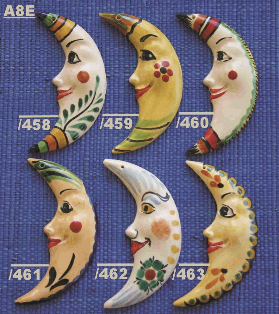  mexican ceramic mexican potttery folk art talavera Gorky Gonzalez MOON ORNAMENTS