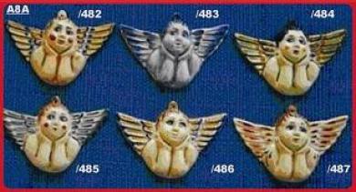  mexican ceramic mexican potttery folk art talavera Gorky Gonzalez ANGEL ORNAMENTS