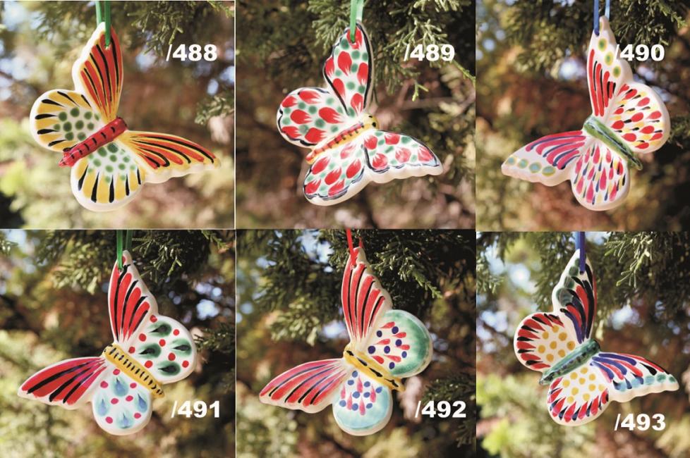 ceramica mexicana pintada a mano majolica talavera libre de plomo ORNAMENTOS MARIPOSA