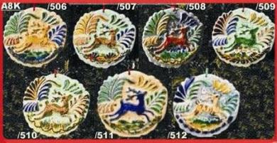  mexican ceramic mexican potttery folk art talavera Gorky Gonzalez Flat Deer Ornaments<br>MultiColors