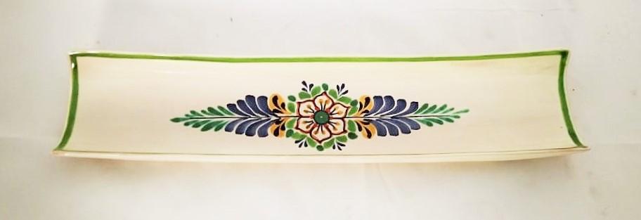  181112-11-02-mexican-ceramic-canoa-tray-pottery-hand-made-mexico-snack-tableware-flower-motive