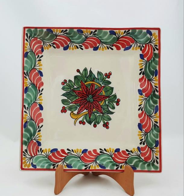  190712-52+mexican-plates-handmade-handcrafts-poinsettia-christmas-tableware-talavera-majolica