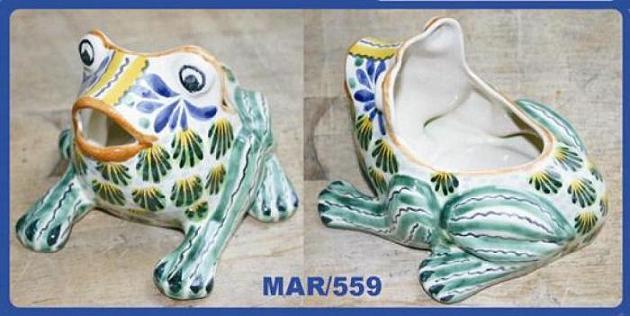  mexican ceramic mexican potttery folk art talavera Gorky Gonzalez Frog<br>Flower Pot