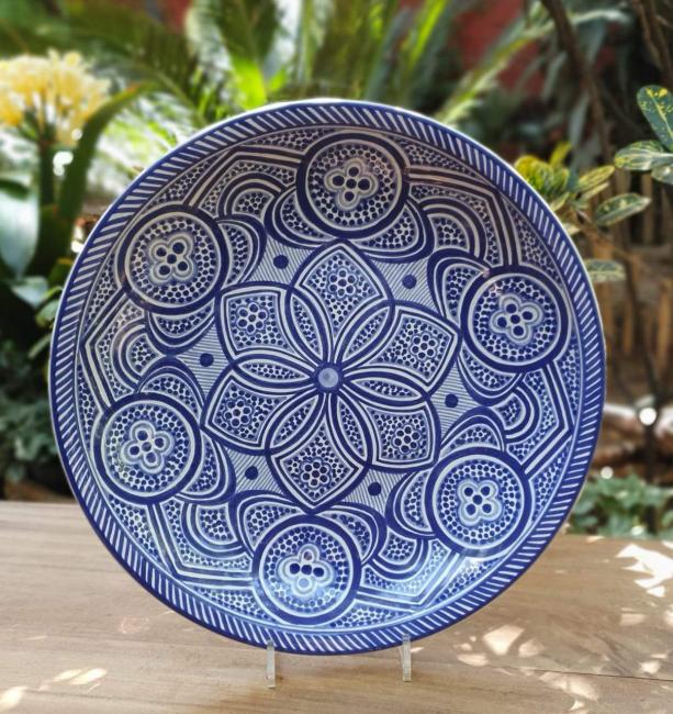 200401-13-mexican-wall-platters-hand-painted-hand-wheel-folk-art-blue-gorky-workshop