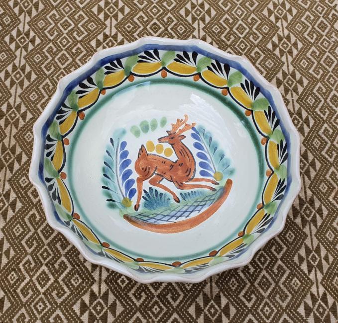 200502-27-01++mexican+bowl+ceramic+hand+thrown+folk+art+mexico+dinnerware+deer+motive