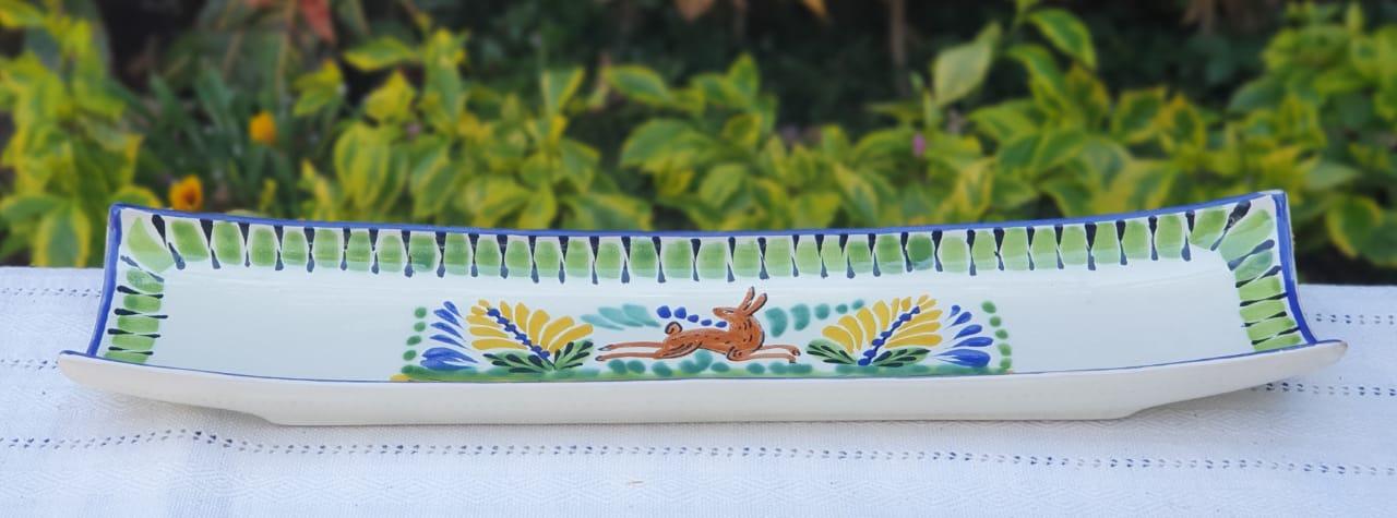  200803-04-01-mexican-ceramic-canoa-tray-pottery-hand-made-mexico-snack-tableware-rabbit-motive