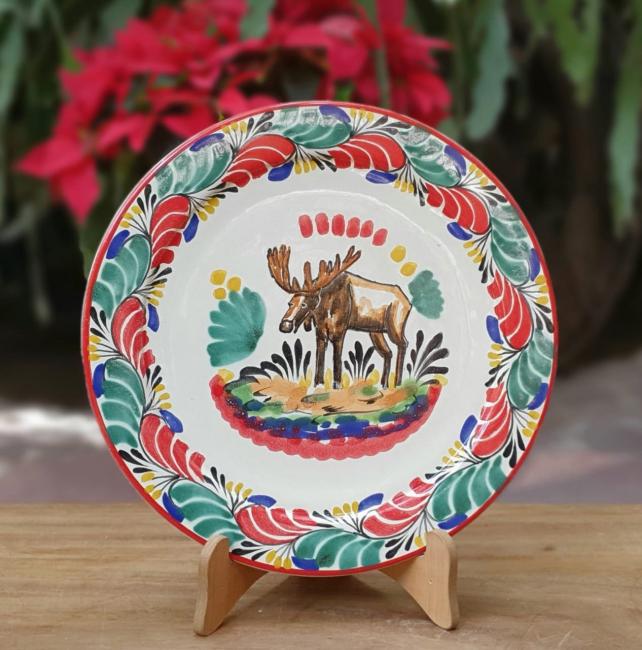  201113-17+ceramic-plates-handcrafts-christmas-moose-motive-tablesetting-gift-amazon-ebay