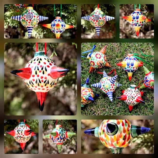  mexican ceramic mexican potttery folk art talavera Gorky Gonzalez PI&nacute;ATA ORNAMENT<br>MultiColors