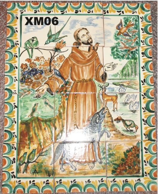 ceramica mexicana pintada a mano majolica talavera libre de plomo Mural de azulejos San Francisco