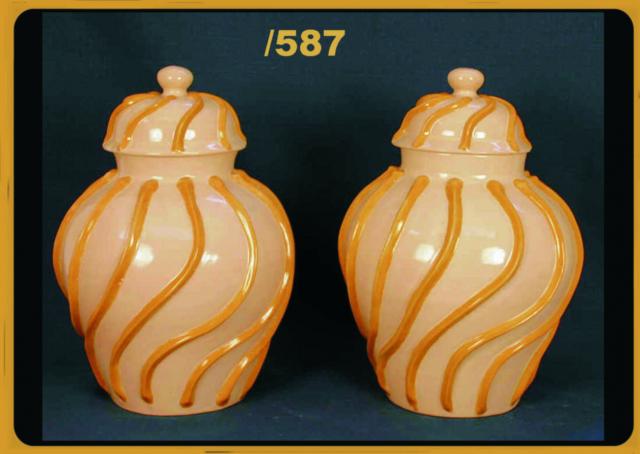  mexican ceramic mexican potttery folk art talavera Gorky Gonzalez Stripes Vase<br>Yellow