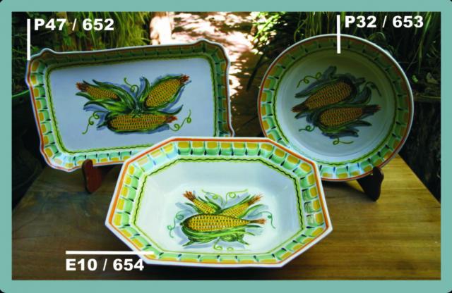  mexican ceramic mexican potttery folk art talavera Gorky Gonzalez Corn Collection<br>Serving Platters