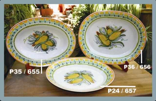  mexican ceramic mexican potttery folk art talavera Gorky Gonzalez Corn Collection<br>Serving Platters