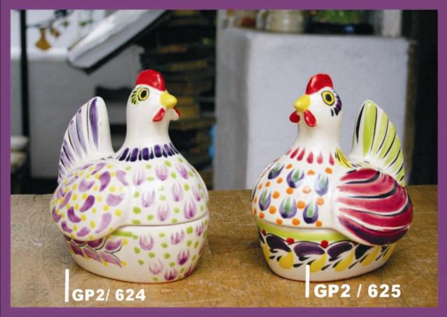  mexican ceramic mexican potttery folk art talavera Gorky Gonzalez Chicken Box<br>Purple Colors