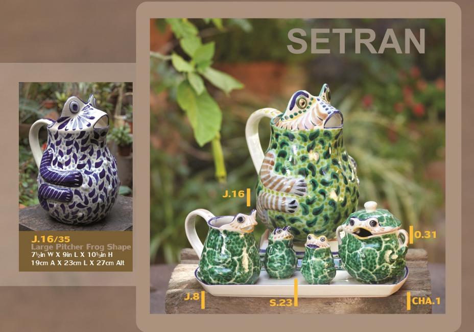 mexican ceramic mexican potttery folk art talavera Gorky Gonzalez Frog Set