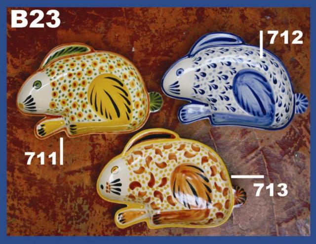  mexican ceramic mexican potttery folk art talavera Gorky Gonzalez Rabbit<br>Snack Dish