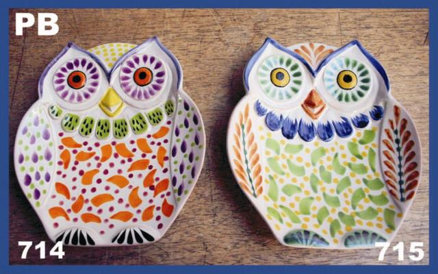  mexican ceramic mexican potttery folk art talavera Gorky Gonzalez Owl<br>Snack Dish Plate