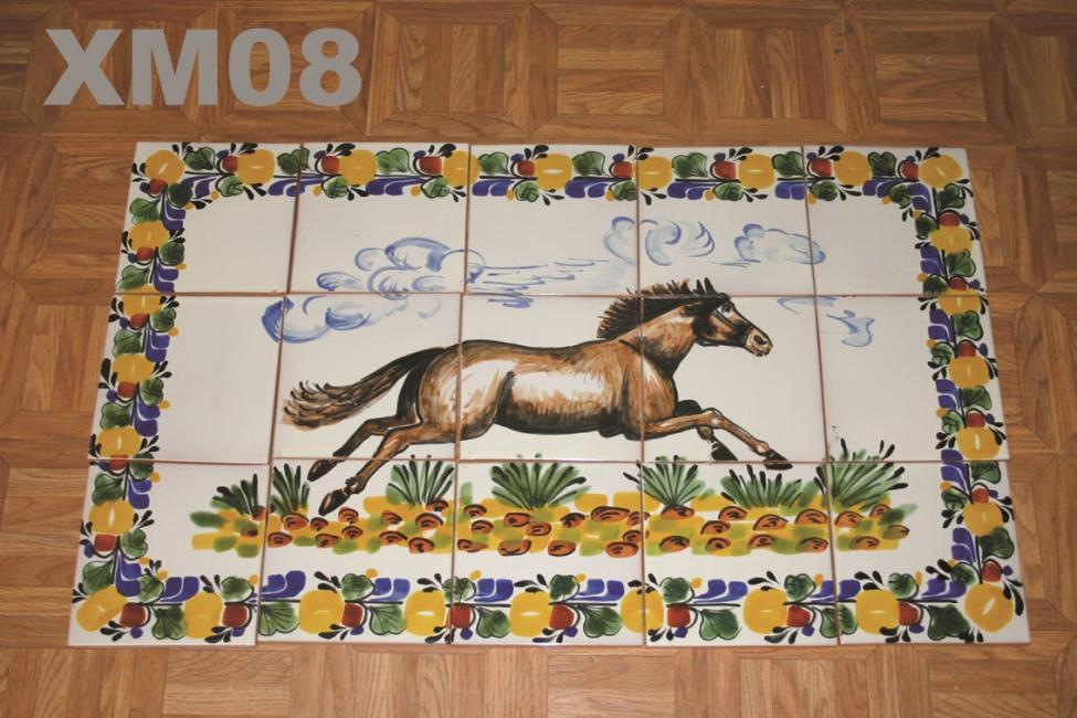 ceramica mexicana pintada a mano majolica talavera libre de plomo Mural de Azulejos XM08