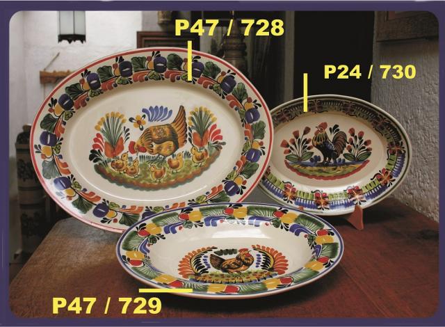 ceramica mexicana pintada a mano majolica talavera libre de plomo Coleccion de Gallos 2