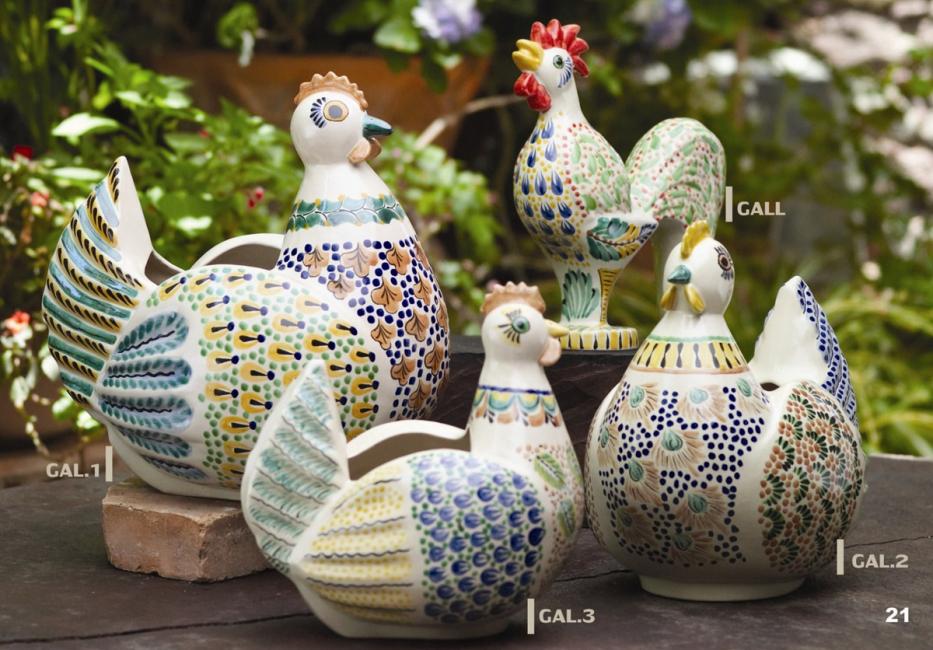 ceramica mexicana pintada a mano majolica talavera libre de plomo Gallinas