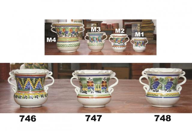 ceramica mexicana pintada a mano majolica talavera libre de plomo Macetas c/oreja 2