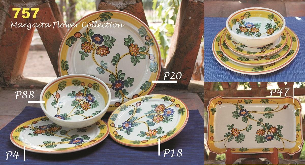 ceramica mexicana pintada a mano majolica talavera libre de plomo Coleccion Flor Margaritas