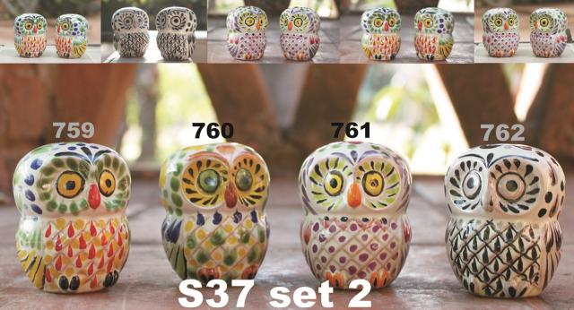  mexican ceramic mexican potttery folk art talavera Gorky Gonzalez Owl<br>Salt & Pepper Set