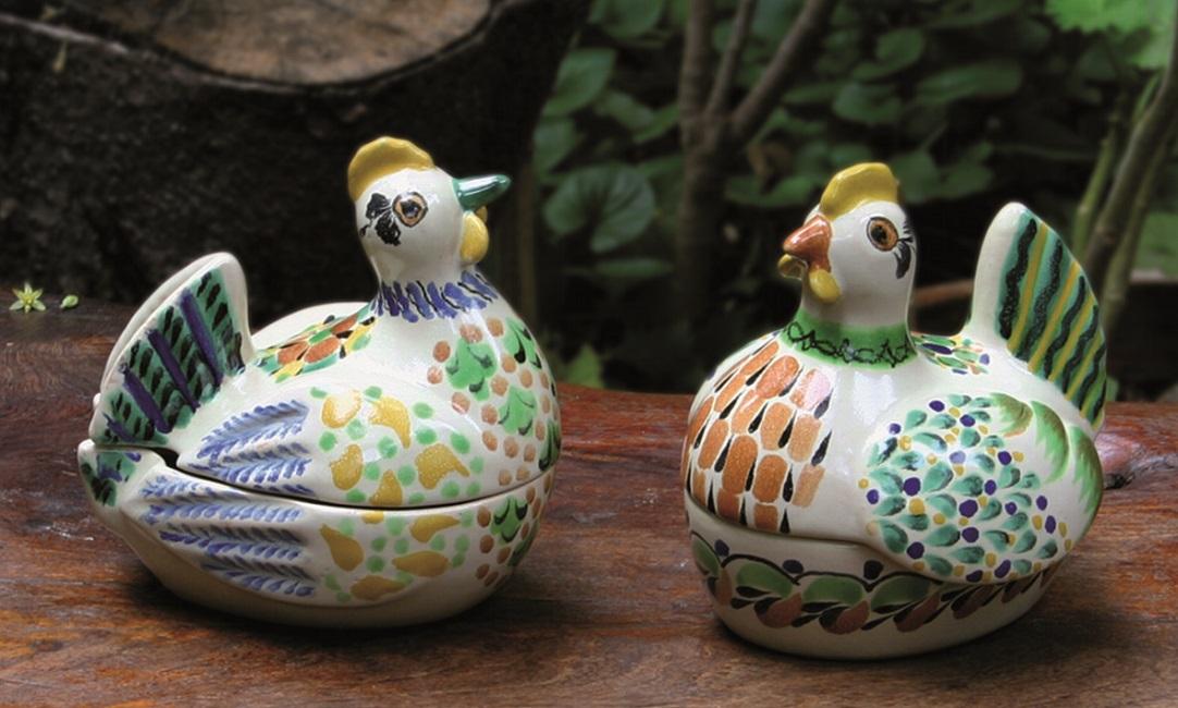  mexican ceramic mexican potttery folk art talavera Gorky Gonzalez Jewelry boxes Chicken