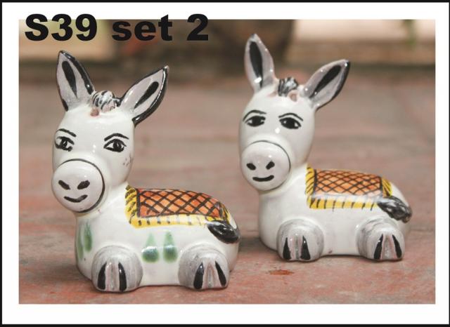  mexican ceramic mexican potttery folk art talavera Gorky Gonzalez Donkey<br>Salt & Pepper Set