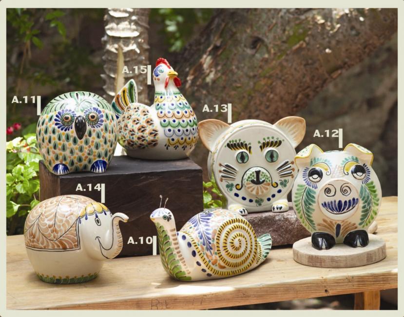 ceramica mexicana pintada a mano majolica talavera libre de plomo Alcancias