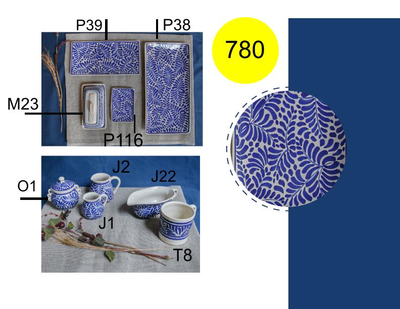 ceramica mexicana pintada a mano majolica talavera libre de plomo Jalones Azules