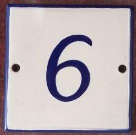 ceramica mexicana pintada a mano majolica talavera libre de plomo Azulejo con Numero 6