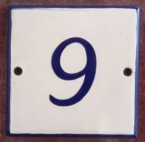 ceramica mexicana pintada a mano majolica talavera libre de plomo Azulejo con Numero 9