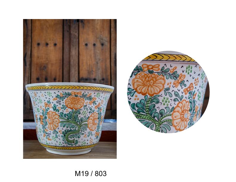 ceramica mexicana pintada a mano majolica talavera libre de plomo Maceton Especial Florecita Nacar