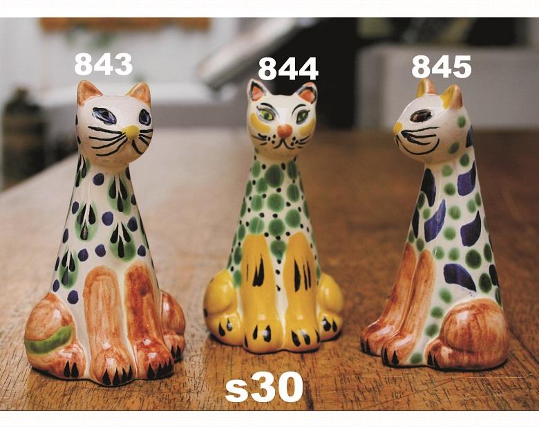  mexican ceramic mexican potttery folk art talavera Gorky Gonzalez Cat<br>Salt & Pepper Shaker Set