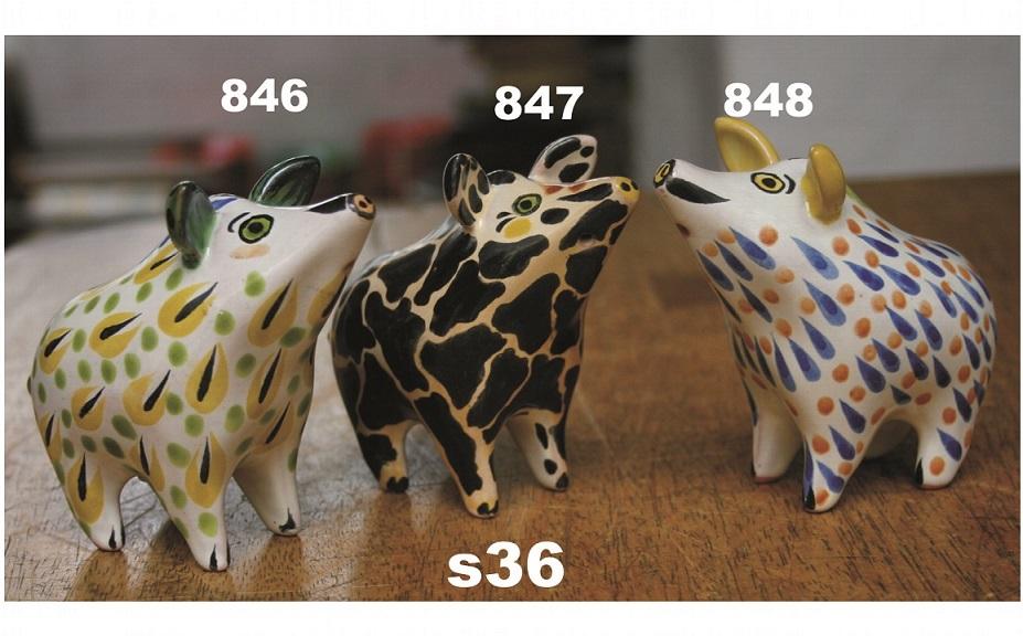 ceramica mexicana pintada a mano majolica talavera libre de plomo Salero Jabali Set