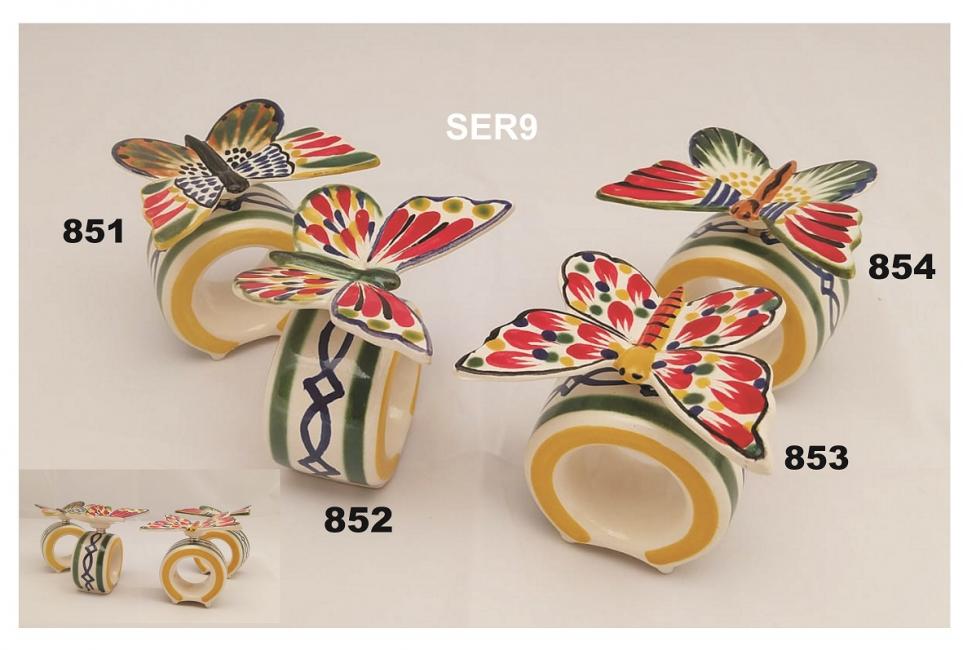  mexican ceramic mexican potttery folk art talavera Gorky Gonzalez Napking Ring<br>w/Butterfly