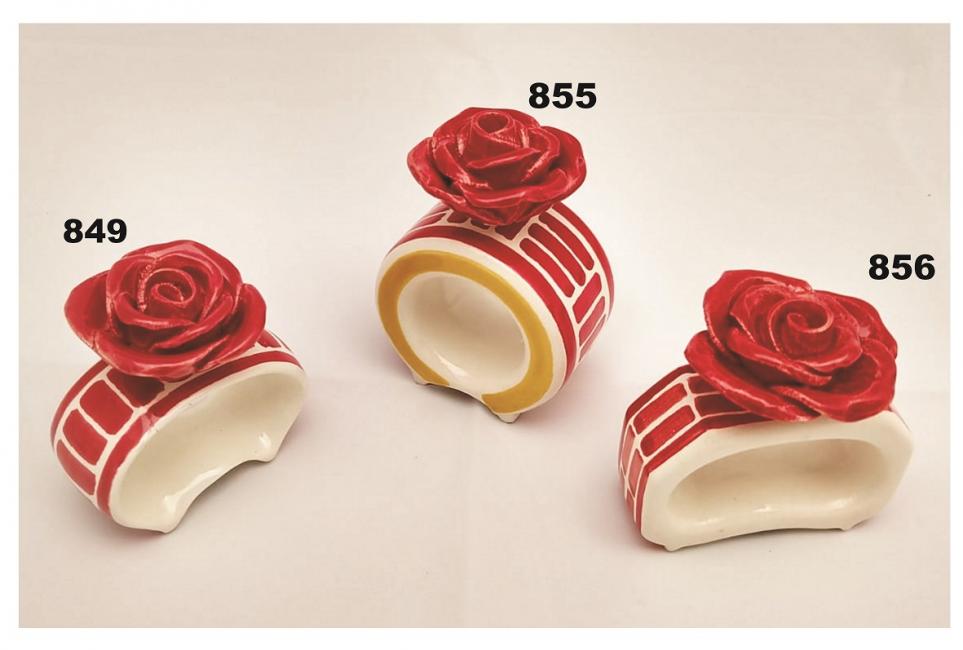  mexican ceramic mexican potttery folk art talavera Gorky Gonzalez Napkin Ring w/Rosa Figure