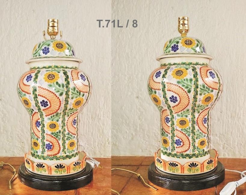ceramica mexicana pintada a mano majolica talavera libre de plomo Lampara<br>Tibor base Olan 