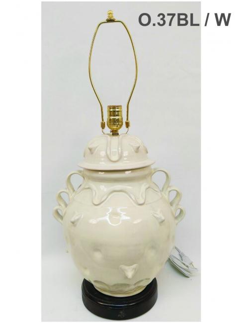  mexican ceramic mexican potttery folk art talavera Gorky Gonzalez Desk Lamp Vase<br>w/doggy face<br>White